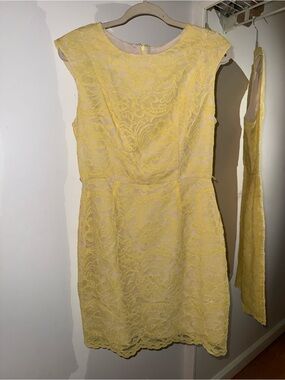 Luxology Yellow Lace Sheath Dress
